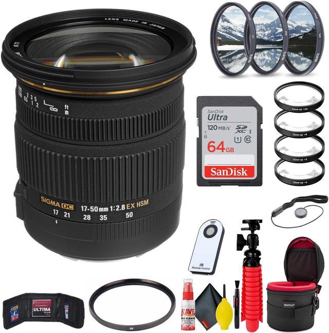 Sigma 17-50mm f/2.8 EX DC OS HSM Lens for Canon EF With Accessories