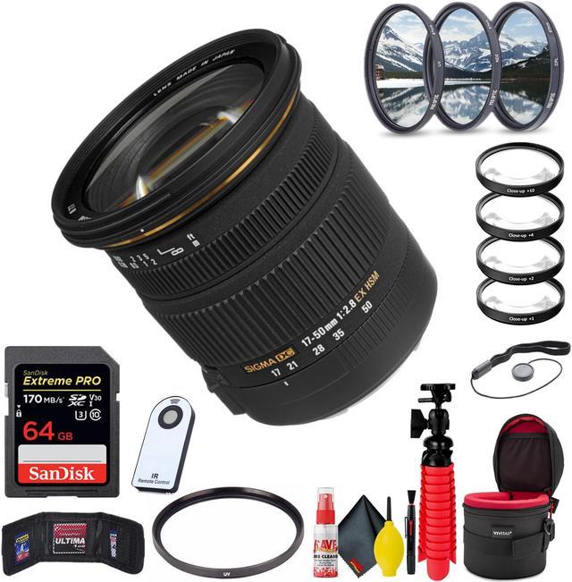 Sigma 17-50mm f/2.8 EX DC OS HSM Lens for Canon EF + Accessories