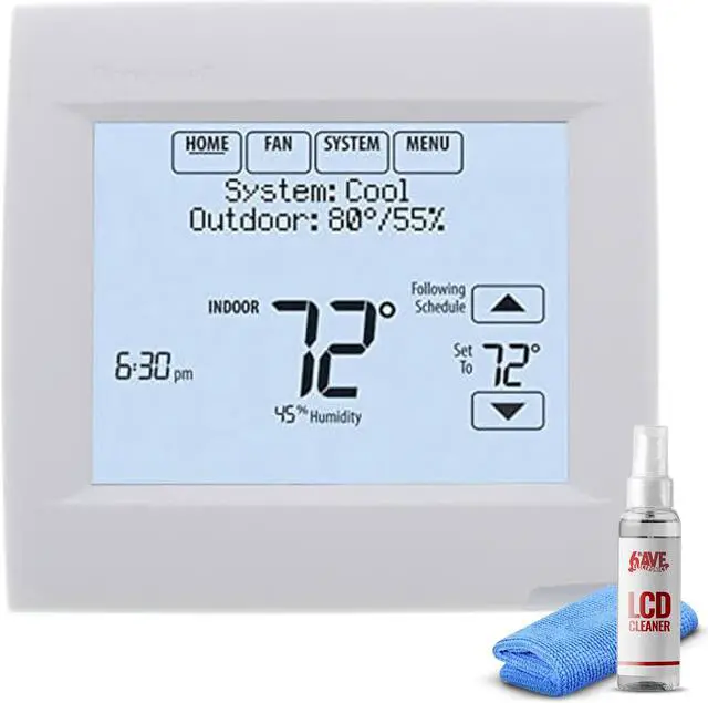 Main image of 2-Pack Honeywell VisionPRO 8000 Thermostat - White + LCD Cleaner