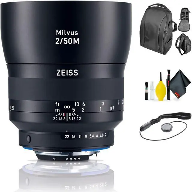 Main image of Zeiss Milvus 50mm f/2M ZF.2 Lens for Nikon F - 2096-558 + Deluxe Lens Cleaning Kit Bundle