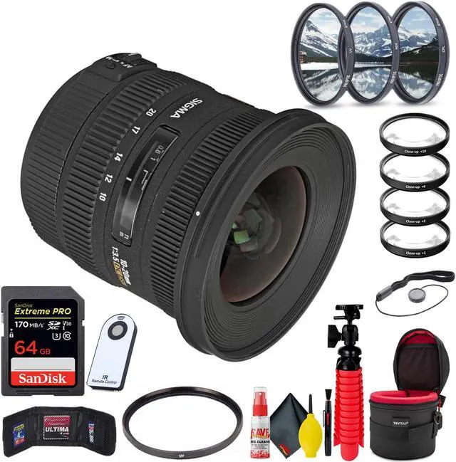 Main image of Sigma 10-20mm f/3.5 EX DC HSM Lens for Nikon F (Extreme Bundle) W/Accessories