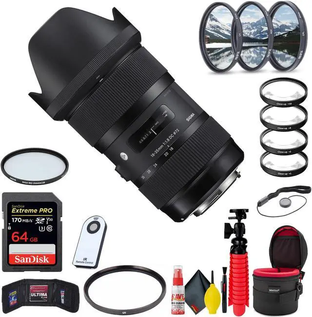 Main image of Sigma 18-35mm f/1.8 DC HSM Art Lens for Nikon F (Extreme Bundle) W/Accessories
