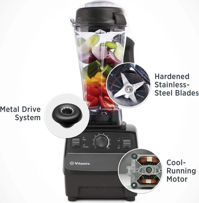 Alt view image 5 of 14 - Vita-Mix 1372 Black 5200 Series 2Hp Variable Speed
Countertop Blender with 64oz BPA Free
Shatterproof Container, Black