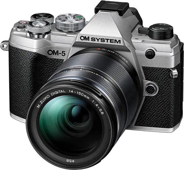 Alt view image 2 of 4 - OM System OM-5 Black Micro Four Thirds System Camera w/ 14-150mm f4.0-5.6 II (Silver)
