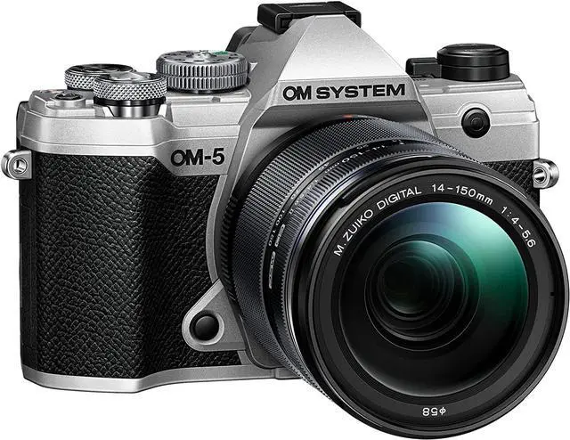 Alt view image 3 of 4 - OM System OM-5 Black Micro Four Thirds System Camera w/ 14-150mm f4.0-5.6 II (Silver)