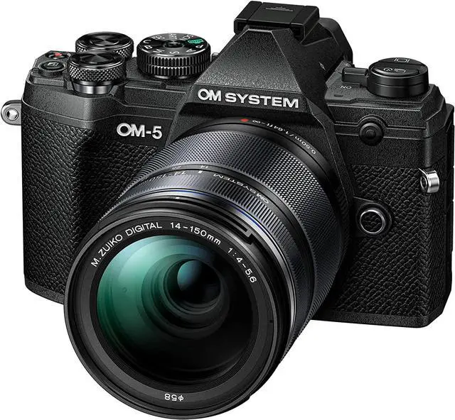 Alt view image 2 of 4 - OM System OM-5 Black Micro Four Thirds System Camera w/ 14-150mm f4.0-5.6 II (Black)