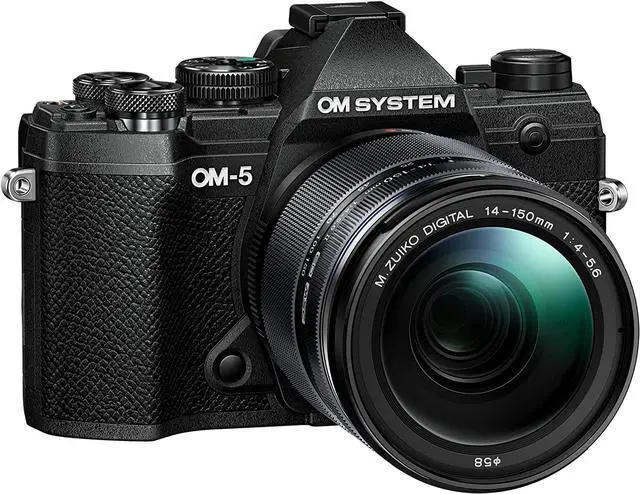 Alt view image 3 of 4 - OM System OM-5 Black Micro Four Thirds System Camera w/ 14-150mm f4.0-5.6 II (Black)