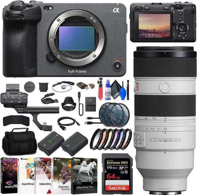 Main image of Sony FX3 Full-Frame Cinema Camera + Sony FE 70-200mm Lens + 64GB Card + More