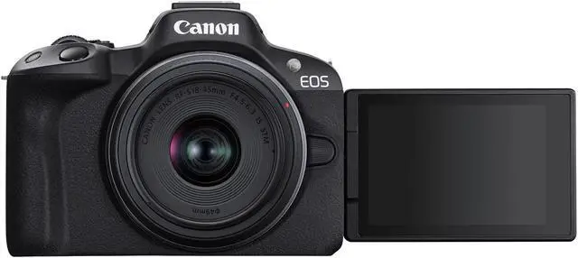 Alt view image 3 of 4 - Canon EOS R50 Mirrorless Camera with 18-45mm and 55-210mm Lenses+ 64GB Card + Bag + Charger + More