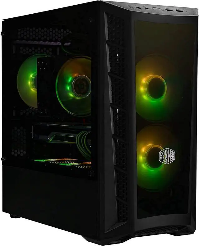 Alt view image 6 of 7 - AVGPC Quiet Series Gaming PC - Intel i5-10400F 2.9GHz, GTX 1650 4GB, 16GB 3200MHz DDR4, 1TB NVME M.2 SSD, Heatpipe Hyper 212 Cooler, ARGB Fans, Wifi/AC, MB320L/MB311 Case, Windows 10