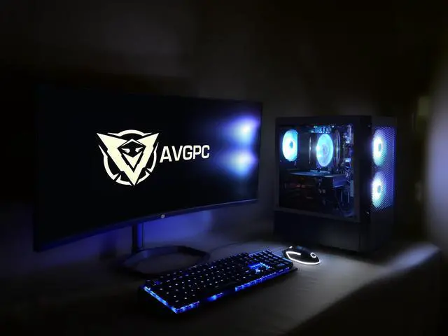 Alt view image 5 of 5 - AVGPC Max Gaming PC - AMD RYZEN 5 5600X 6-Core, Nvidia GeForce RTX 5060, 16GB RAM, 1TB M.2 NVMe SSD, AIO Heat-pipes Cooler Windows 11 Black