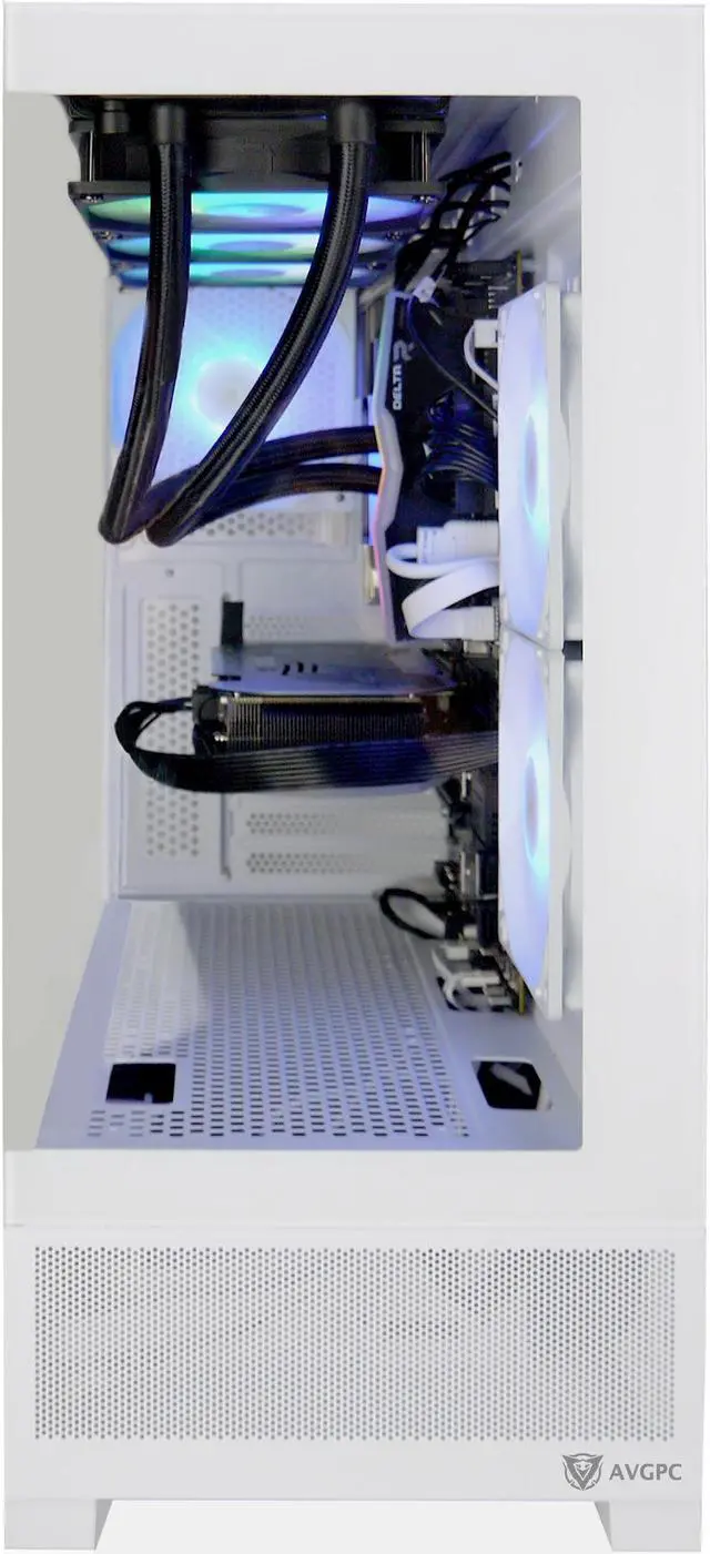 Alt view image 3 of 7 - AVGPC Whirlwind Gaming PC | Intel i7 14700KF | RTX 4070 Super | 32GB 6000MHz DDR5 | 2TB NVME M.2 SSD | 360MM AIO Liquid Cooling | WiFi/AC | Tempered Glass Case White | Windows 11 Home