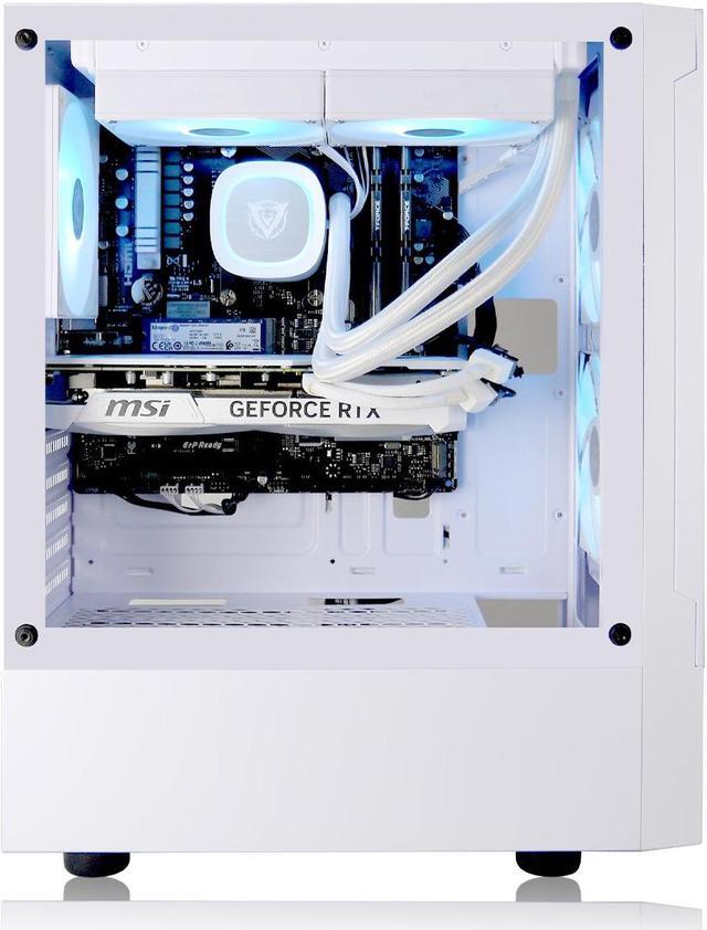 Alt view image 2 of 5 - AVGPC Max Series Gaming PC - AMD Ryzen 5  5600X 4.6 GHz, AMD RX 6600 GPU , 32GB RAM, 1TB M.2 NVMe SSD, 240mm Liquid CPU Cooler, ARGB Fans, Wifi/AC, MAX ATX Case, Windows 11 White