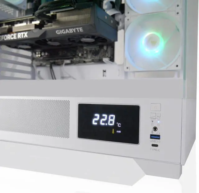 Alt view image 4 of 7 - AVGPC Whirlwind Gaming PC | AMD Ryzen 7 9700X Zen5 | Nvidia Geforce RTX 5070| 32GB 6000MHz DDR5 | 1TB NVME M.2 SSD | 360MM AIO Liquid Cooling | WiFi/AC |  Windows 11 Home White