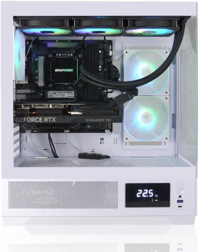 Alt view image 3 of 7 - AVGPC Whirlwind Gaming PC  AMD Ryzen 7 9700X Zen5, Radeon RX 9070 XT, 32GB 6000MHz DDR5, 1TB NVME M.2 SSD, 360MM AIO Liquid Cooling, WiFi/AC, Tempered Glass Case White, Windows 11 Home White