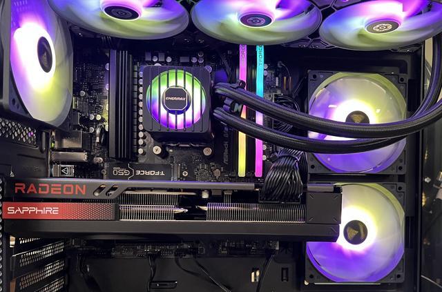 Alt view image 4 of 7 - AVGPC Whirlwind Gaming PC AMD Ryzen 7 9700X Zen5, Radeon RX 9070 XT, 32GB 6000MHz DDR5, 1TB NVME M.2 SSD, 360MM AIO Liquid Cooling, WiFi/AC, Tempered Glass Case White, Windows 11 Home Black