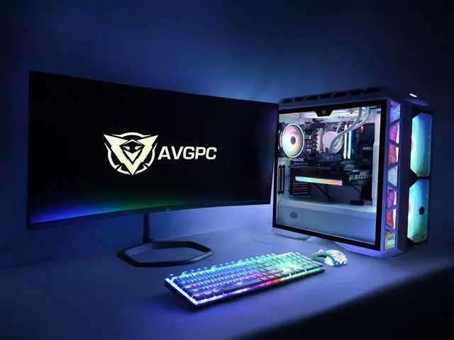 Alt view image 6 of 5 - AVGPC FrostFire Creator Gaming PC AMD Ryzen 9 9900X3D, NVIDIA GeForce RTX 5070 Ti, 2TB nVME, 64GB RAM DDR5, 360mm Liquid Cooling, Win 11 Pro, White
