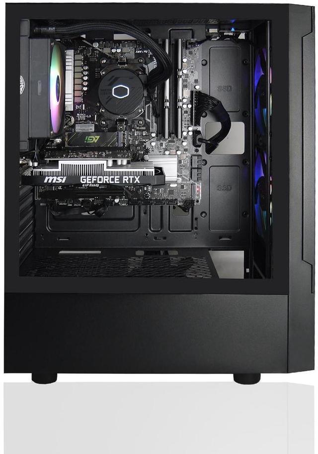 Alt view image 2 of 5 - AVGPC Max Series Gaming PC - AMD Ryzen 7 5700X 4.6 GHz, GeForce RTX 5060 Ti GPU , 32GB RAM, 1TB M.2 NVMe SSD, AIO CPU Liquid Cooler, ARGB Fans, Wifi/AC, MAX ATX Case, Windows 11 Black
