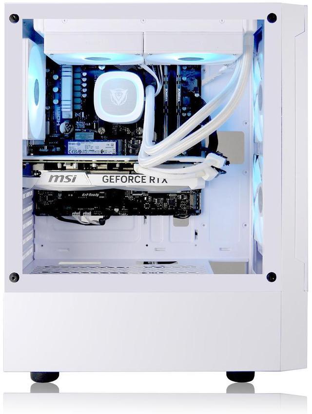 Alt view image 3 of 5 - AVGPC Max Series Gaming PC -  Intel Core i5-12600KF Unlocked, AMD RX 9060 XT GPU, 32GB RAM, 1TB M.2 NVMe SSD, 240mm Liquid CPU Cooler, ARGB Fans, Wifi/AC, MAX ATX Case, Windows 11 White