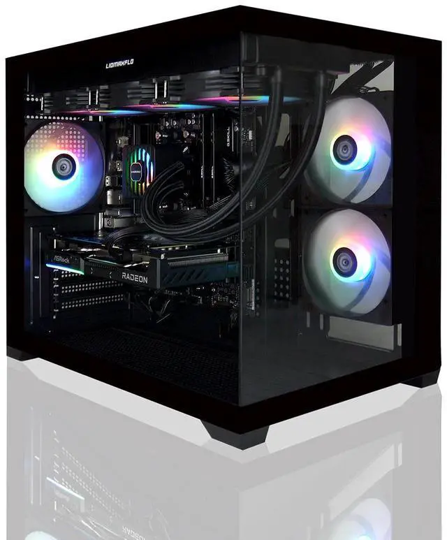 Main image of AVGPC Hellfire Gaming PC AMD Ryzen 5 9600X;  Radeon RX 9060 XT 8GB; 32GB DDR RAM; 1 TB NVME M.2 SSD; 360mm AIO Liquid Cooler; ARGB Fans; WiFi/AC ; Dual Chamber Case; Windows 11 Home