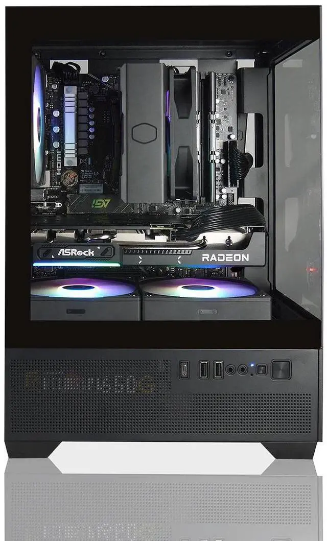 Alt view image 2 of 4 - AVGPC Mini-X Gaming PC - Ryzen 7 5700X, AMD Radeon RX 9060 XT 16GB VRAM, 32GB 3200MHz DDR4 RAM, 1TB NVME M.2 SSD, Hyper 212 Cooler, Wifi/AC, black Case, Windows 11