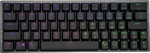 Alt view image 6 of 7 - Cooler Master SK622 Wireless 60% Mechanical Keyboard with Low Profile Blue Switches, Improved Keycaps, and Brushed Aluminum Design