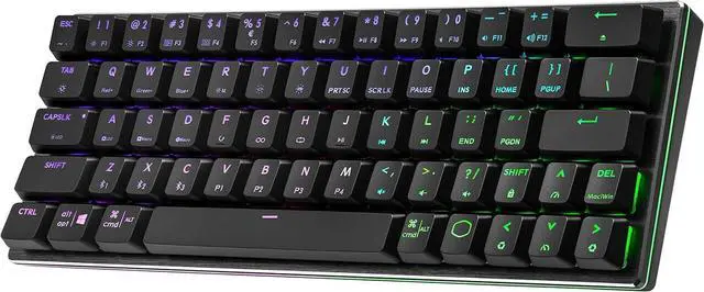 Alt view image 4 of 7 - Cooler Master SK622 Wireless 60% Mechanical Keyboard with Low Profile Blue Switches, Improved Keycaps, and Brushed Aluminum Design