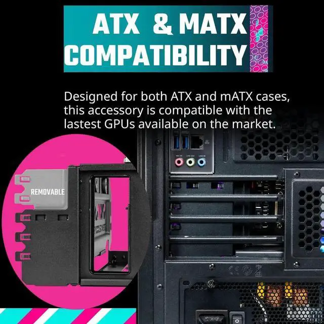 Alt view image 5 of 5 - Cooler Master Vertical GPU Card Holder Kit V3, PCIe 4.0 | 5.0 Motherboards | GPUs RTX 5090 | RX 9070 XT, ABS Casing, 165mm Length, Modular| Adjustable for E-ATX|ATX|Micro ATX Case