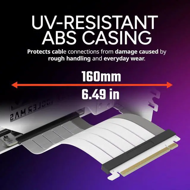 Alt view image 7 of 7 - Cooler Master MasterAccessory Vertical Graphics Card Holder Kit V3 White with Premium Riser Cable PCI-E 4.0 x16 - 165mm, Compatibility PCIe 4.0 and older for E-ATX, ATX , Micro ATX Chassis (MCA-U000R-