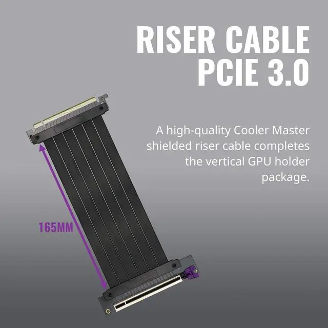 Alt view image 5 of 5 - Cooler Master Accessory: Universal Vertical Graphics Card Holder Kit Ver.2 (PCIe 3.0) - For Full Tower / Standard ATX Chassis with at least 7 available PCI slots