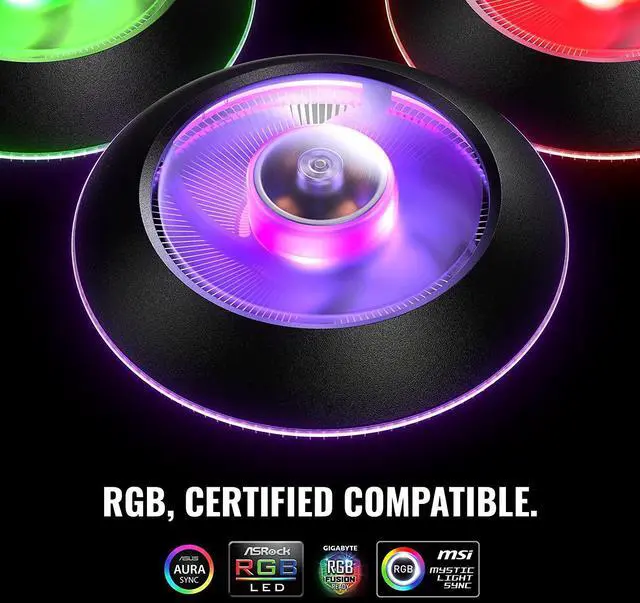 Alt view image 2 of 7 - Cooler Master MasterAir G100M RGB Top Down Low Profile Mini ITX CPU Air Cooler, Copper Heat Column Base, Aluminum Fins, 92mm RGB Ring Fan, RGB Lighting for AMD Ryzen/Intel LGA1200/1151