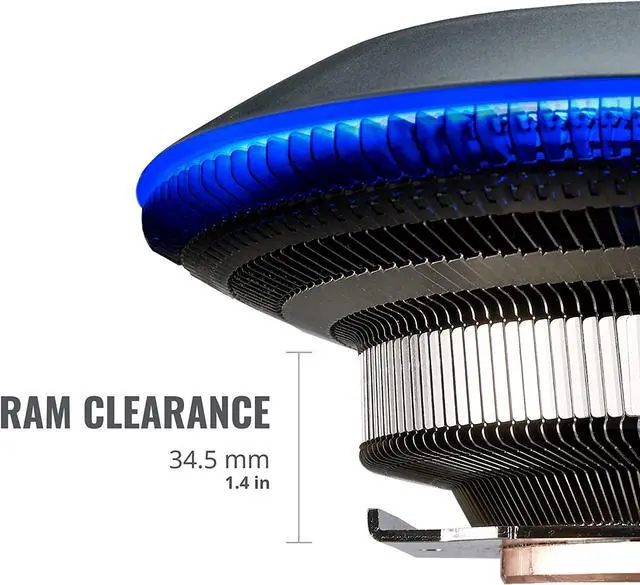 Alt view image 3 of 7 - Cooler Master MasterAir G100M RGB Top Down Low Profile Mini ITX CPU Air Cooler, Copper Heat Column Base, Aluminum Fins, 92mm RGB Ring Fan, RGB Lighting for AMD Ryzen/Intel LGA1200/1151