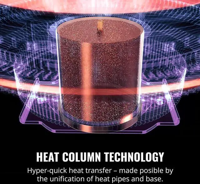 Alt view image 7 of 7 - Cooler Master MasterAir G100M RGB Top Down Low Profile Mini ITX CPU Air Cooler, Copper Heat Column Base, Aluminum Fins, 92mm RGB Ring Fan, RGB Lighting for AMD Ryzen/Intel LGA1200/1151