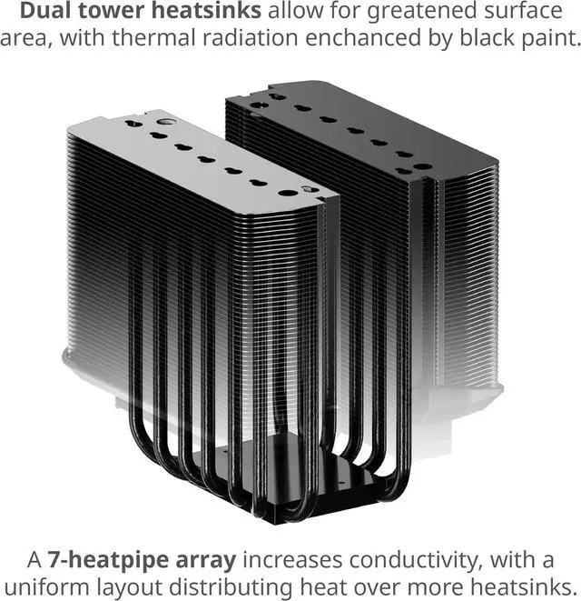 Alt view image 4 of 7 - Cooler Master AMD Wraith Ripper ThreadRipper TR4 High Performance CPU Air Cooler, Addressable RGB Threadripper logo's display, 7 Heat Pipes, Dual Tower Heatsink, Wraith Armor Air-Guide