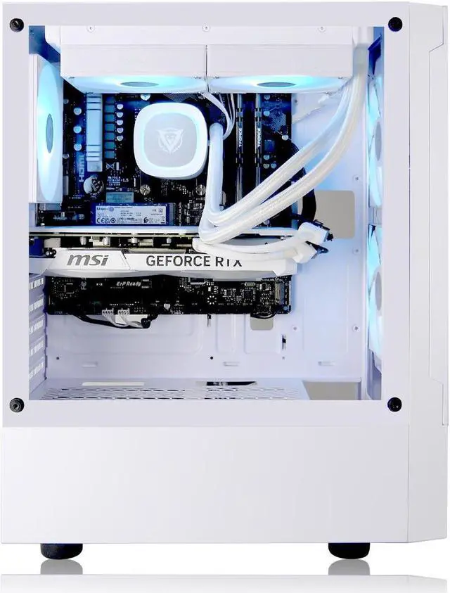 Alt view image 2 of 4 - AVGPC Max Gaming PC - AMD RYZEN 5 5600X 6-Core, Nvidia GeForce RTX 5060 8G VRAM, 16GB RAM, 1TB M.2 NVMe SSD, AIO Heat-pipes Cooler Windows 11 White
