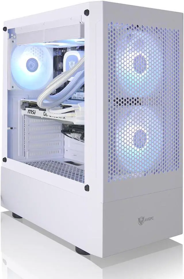Main image of AVGPC Max Gaming PC - AMD RYZEN 5 5600X 6-Core, Nvidia GeForce RTX 5060 8G VRAM, 16GB RAM, 1TB M.2 NVMe SSD, AIO Heat-pipes Cooler Windows 11 White