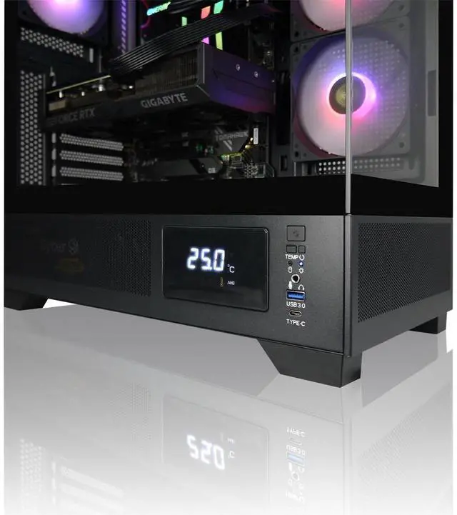 Alt view image 5 of 6 - AVGPC Whirlwind Gaming PC AMD Ryzen 7 7800X3D Zen5, Radeon RX 9070 XT, 32GB 5600MHz DDR5, 1TB NVME M.2 SSD, 360MM AIO Liquid Cooling, Wi-Fi/AC, Tempered Glass Case, Windows 11 Home Black