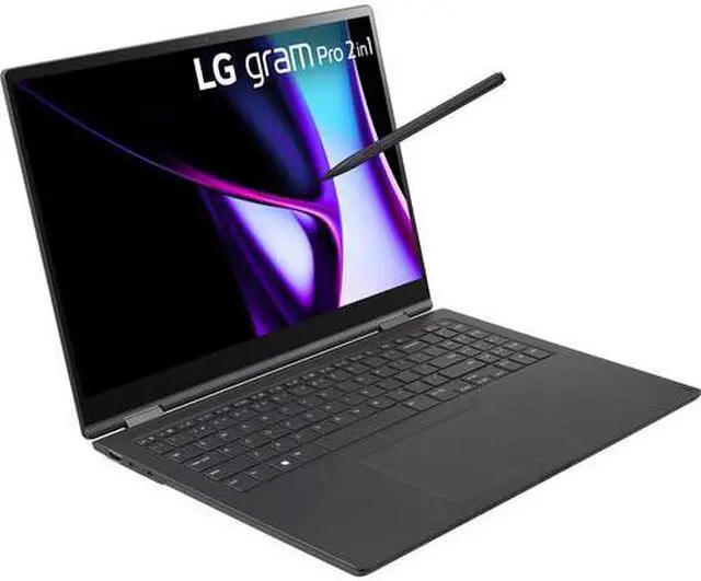 Alt view image 2 of 4 - LG 16T90SP-K.ADB9U1 16" gram Pro 2880 x 1800 32GB 2TB NVMe 2-in-1 Multi-Touch Laptop, Black