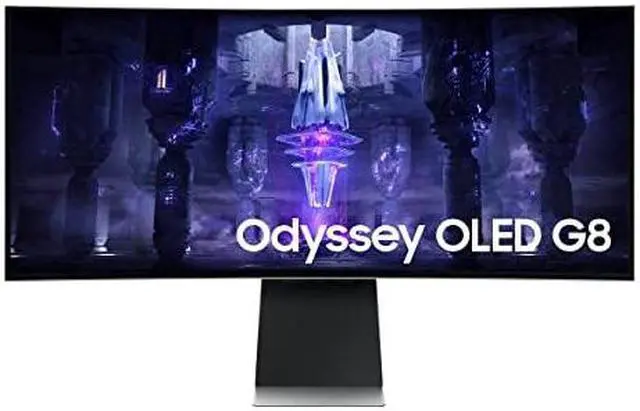Alt view image 2 of 8 - SAMSUNG 34 Odyssey G85SB QD-OLED Ultra WQHD Curved 175Hz LS34BG850SNXZA - Silver