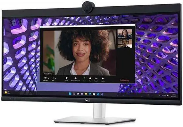 Alt view image 2 of 5 - Dell P3424WEB 34" Class Webcam WQHD Curved Screen LED Monitor - 21:9 - 34.1" Viewable - In-plane Switching (IPS) Technology - LED Backlight - 3440 x 1440 - 1.07 Billion Colors - 300 Nit - 5 ms - ...