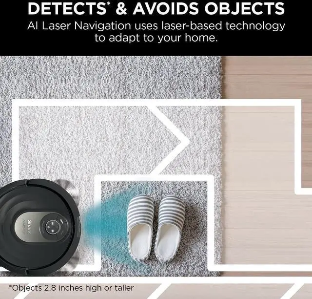 Alt view image 3 of 3 - Shark AI Robot Vacuum & Mop, Home Mapping, Perfect for Pets, Wifi, Works with Alexa, Black/Gold