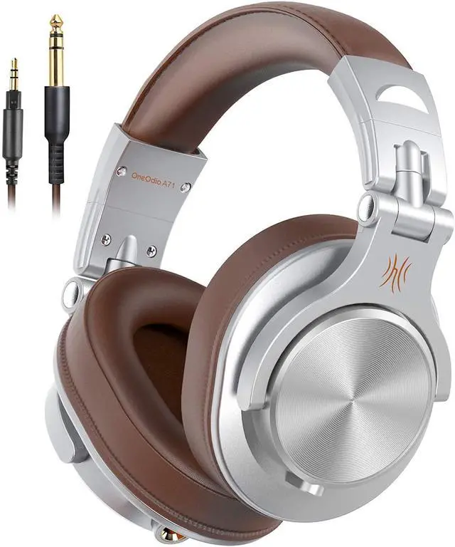 Alt view image 2 of 5 - over ear headphone, wired premium stereo sound headsets with 50mm driver, foldable comfortable headphones with protein earmuffs and shareport for recording monitoring podcast pc tv