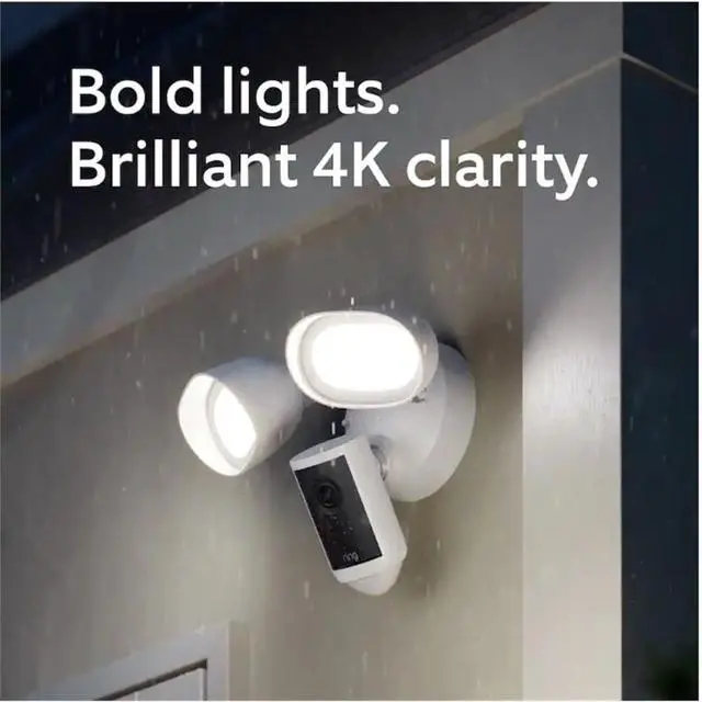 Main image of Ring - Floodlight Cam Pro (2nd Gen) 4K ultra-clear video, 10x Zoom, motion-activated- White-Wired