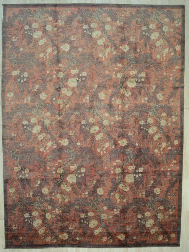 Main image of EORC FA7052CRD10X14 Handmade Afghan Wool Turkish Knot Rug, 10' x 13'9, Red