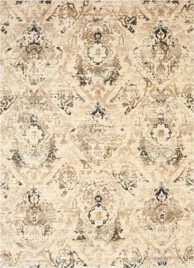 Alt view image 2 of 4 - EORC FL34IV5X7 Machine-made Polypropylene Distressed Bohemian Isabella Rug, 5' 3 x 7' 3, Ivory
