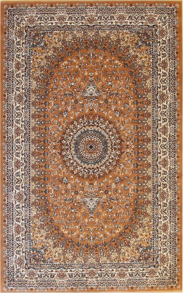 Main image of Rust Traditional Oriental Tabriz Rug, Made in India