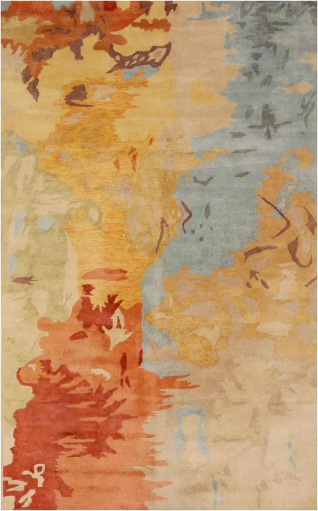 Alt view image 2 of 5 - Hand-Tufted Viscose Multi-Coloredcolored Contemporary Abstract Palermo Rug, Made in India