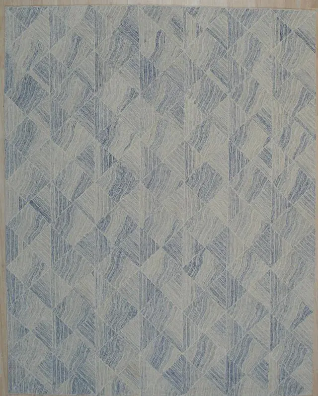 Alt view image 2 of 4 - Hand-Tufted Wool Multi-Colored DENIM Transitional Geometric Modern Tufted Rug, Made in India