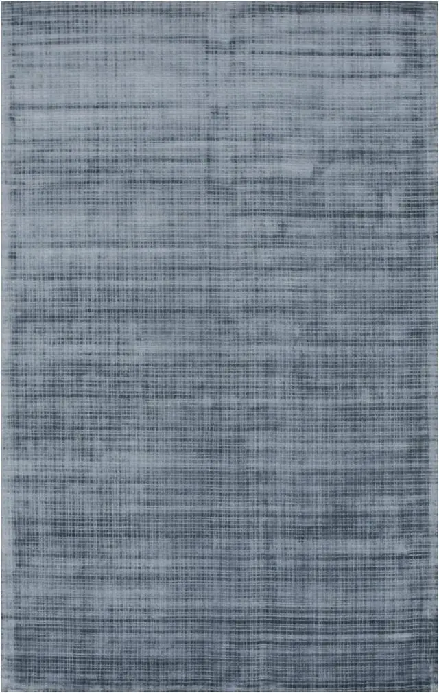 Alt view image 2 of 5 - Handwoven Viscose Blue Contemporary Solid Milano Rug, Made in India