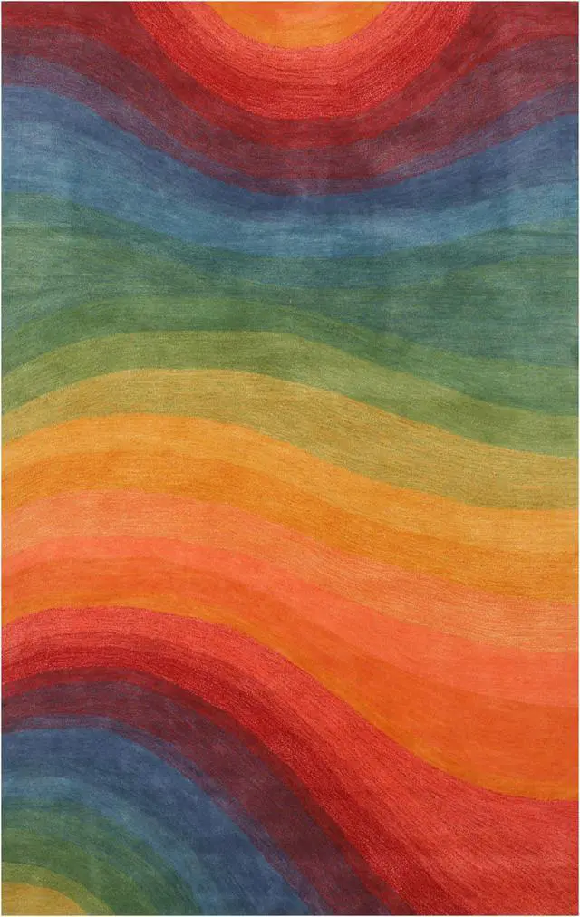 Alt view image 2 of 4 - Hand-Tufted Wool Lollipop Contemporary Abstract Desertland Rug, Made in India